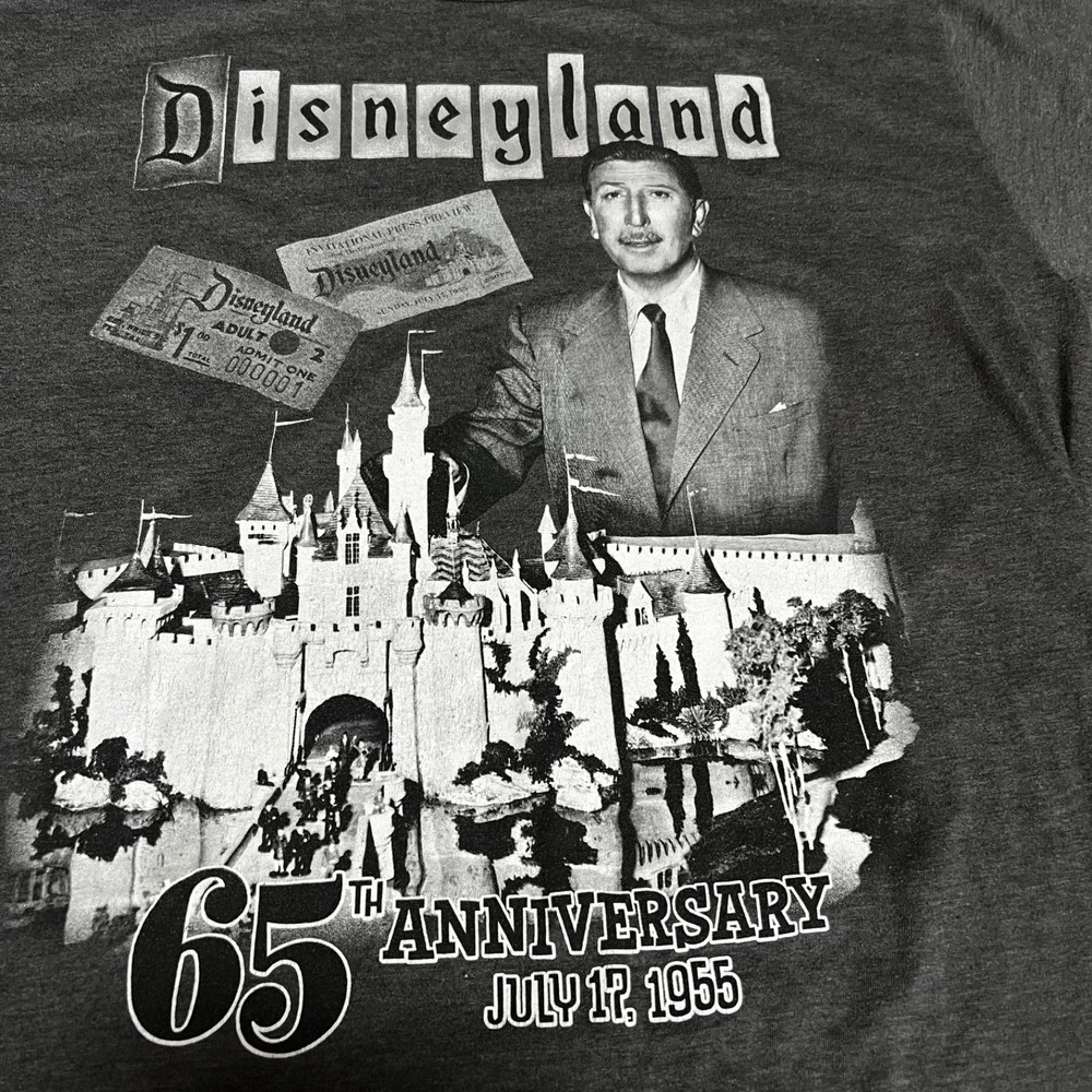 Disneyland 65th Anniversary Annual Passholder Walt Disney T-Shirt Mens XL Rare - Picture 2 of 9